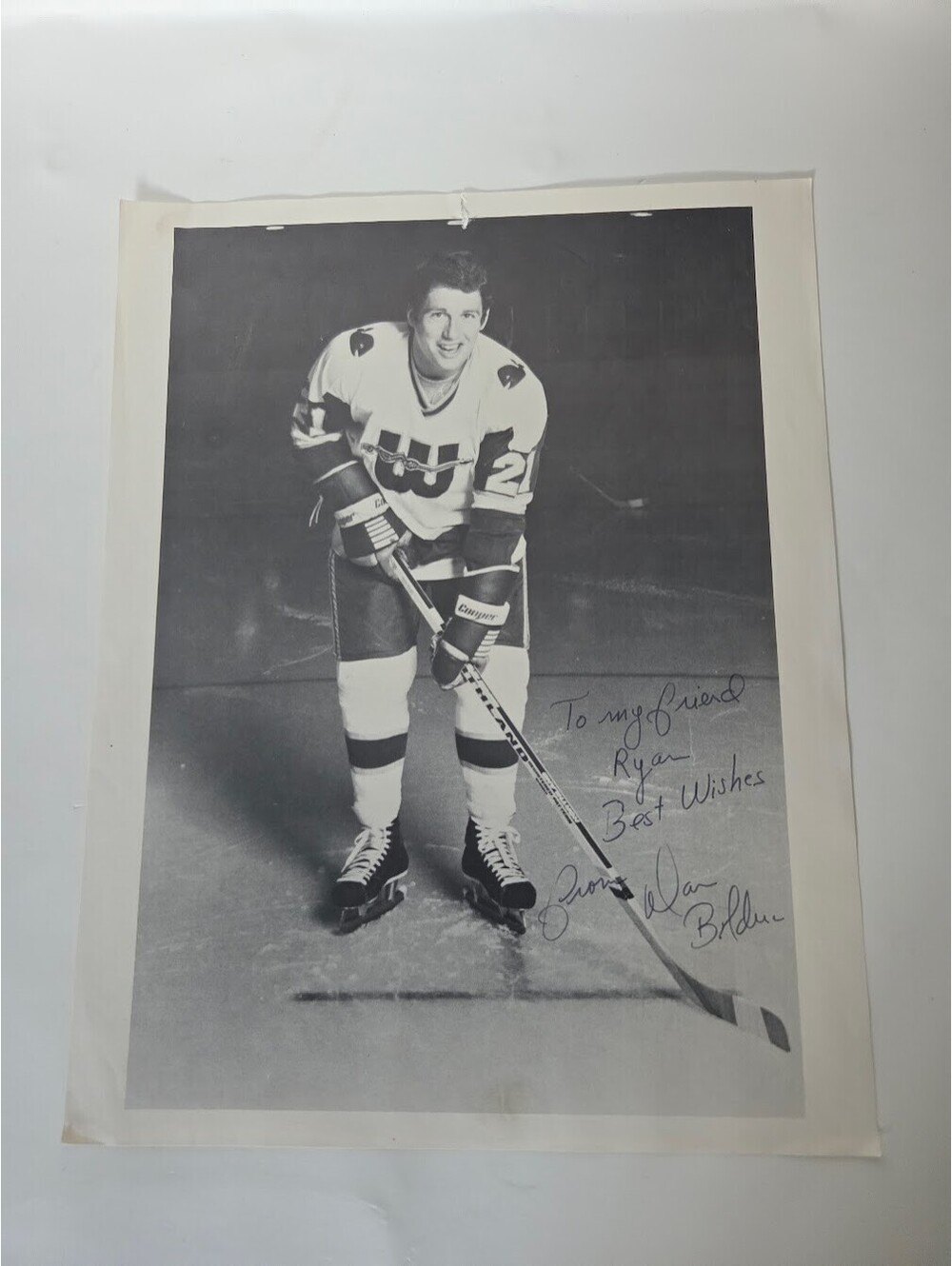 Vintage Signed Black And White Hockey Photo Personalized Inscription